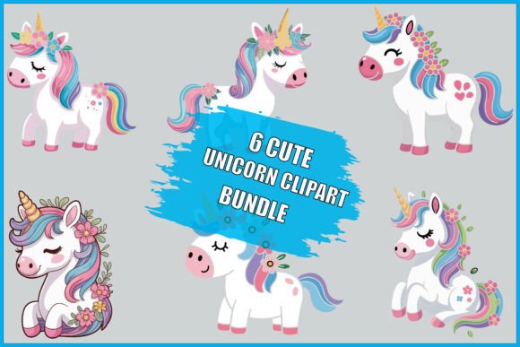 Download Cute Unicorn Clipart SVG Bundle - Premium Resources