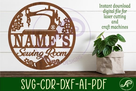 Download Sewing Room Name Sign Svg Laser Cut Temp - Sewing room name sign Collection