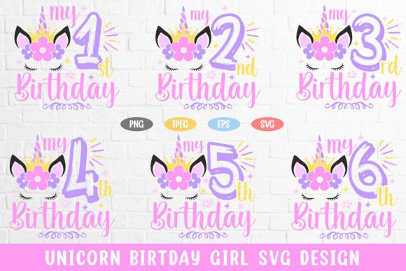 Download Unicorn Birthday Girl SVG DESIGN - Premium Resources