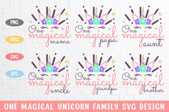 Download One Magical Unicorn Family SVG DESIGN - Premium Resources